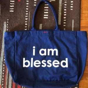 Peace Love World I AM BLESSED tote bag